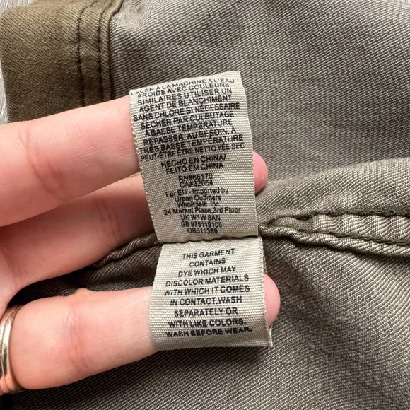 Free People Olive Green Utility Mini Skirt Size 2 - Picture 5 of 6